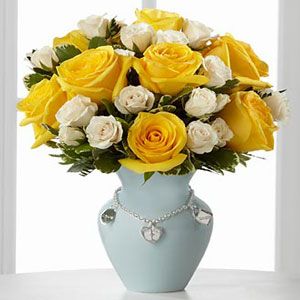 New Mother's Charm Rose Bouquet - Boy